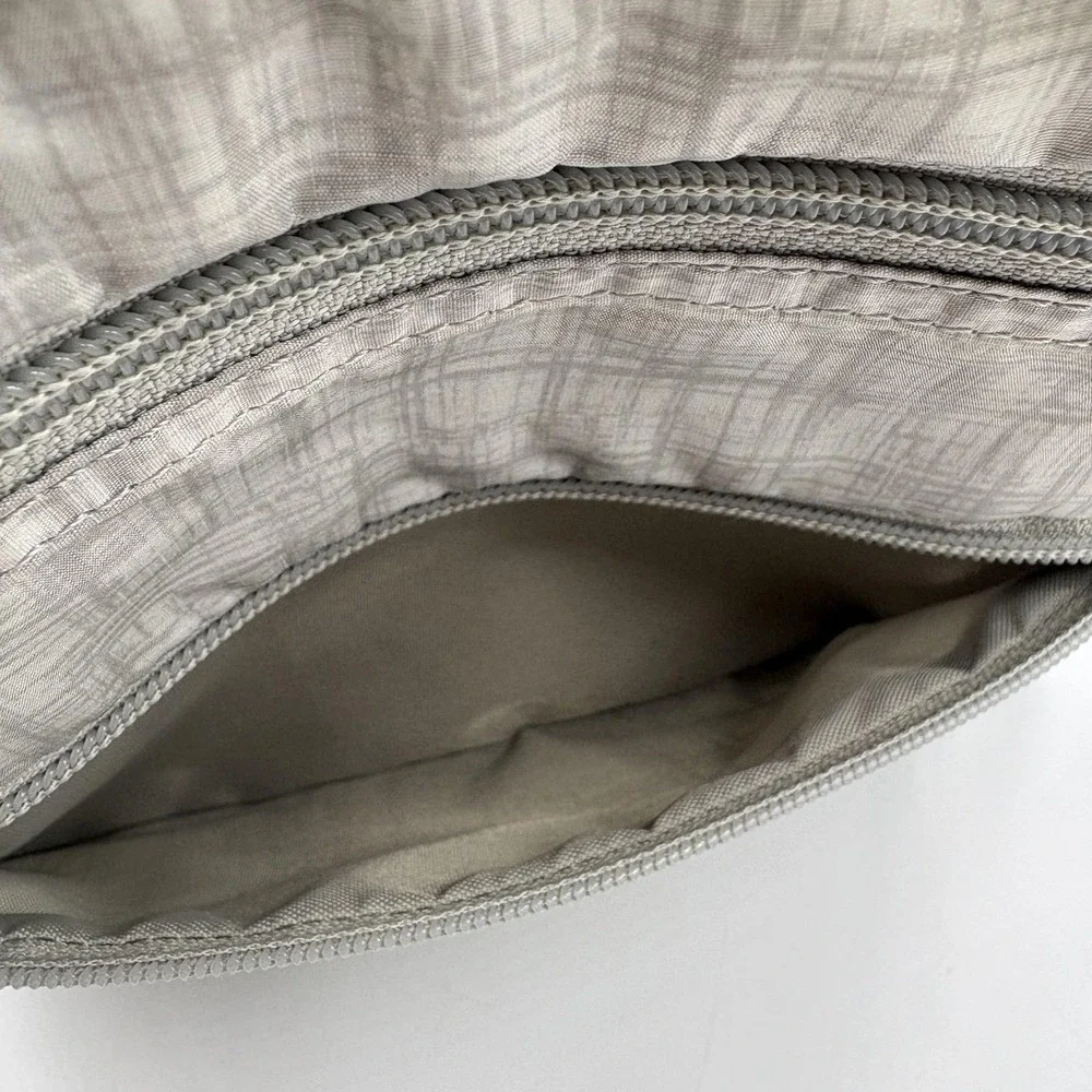 Eddie Bauer Crossbody Bag‎ Womens Small Gray Polyester Multi Zip Travel Purse